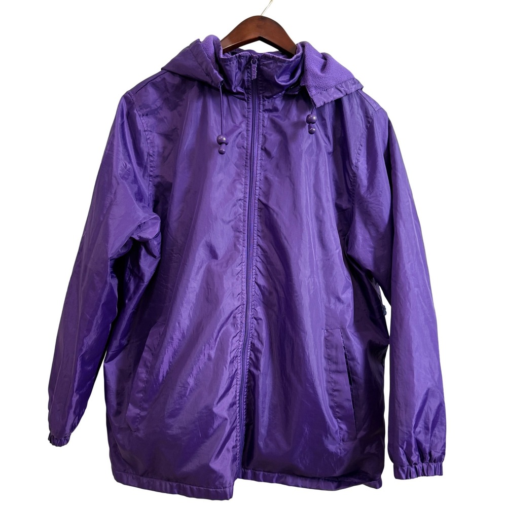 Totes Hooded Jacket Mens Large Purple Fleece Lined Windbreaker BL600029-0145